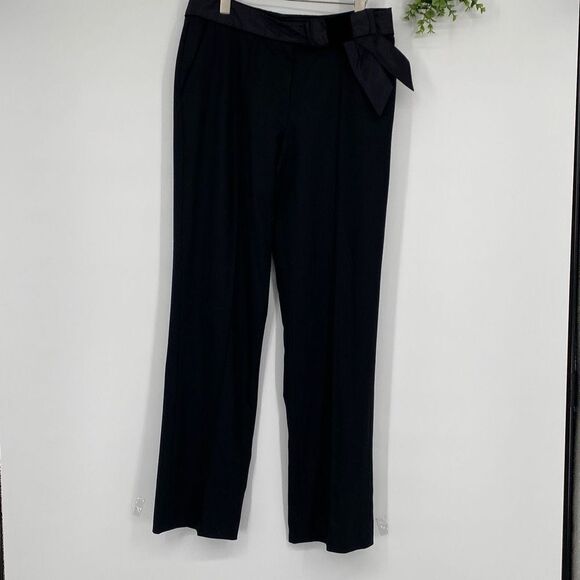 J.Mendel Women's Straight-Leg Front Pleat High-Rise Trousers Pants Black Size 10 - Picture 2 of 14